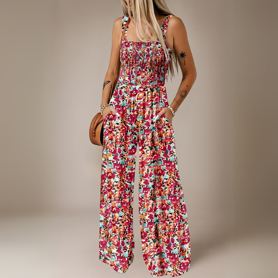 Mono Largo con Estampado Floral y Pierna Ancha