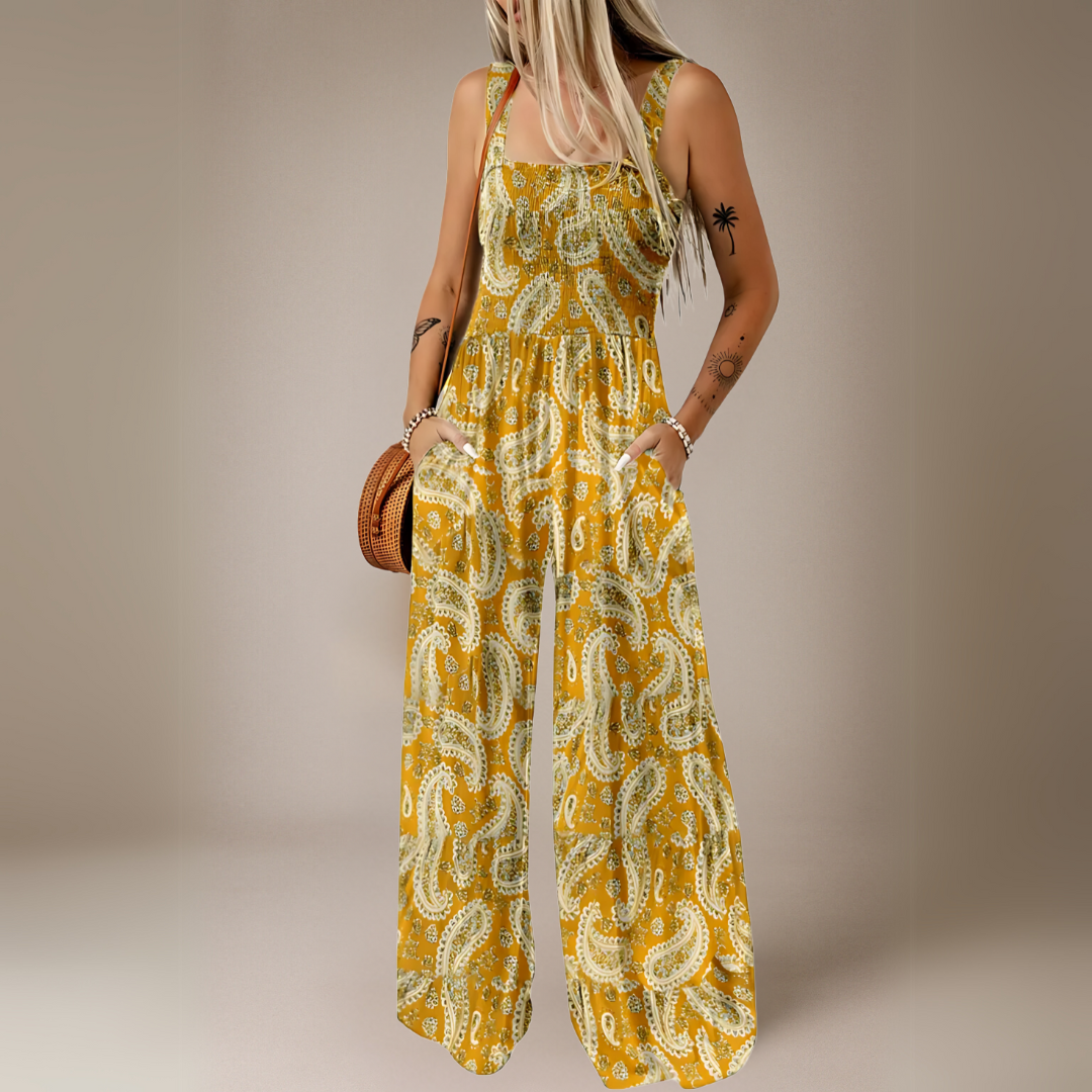 Mono Largo con Estampado Floral y Pierna Ancha