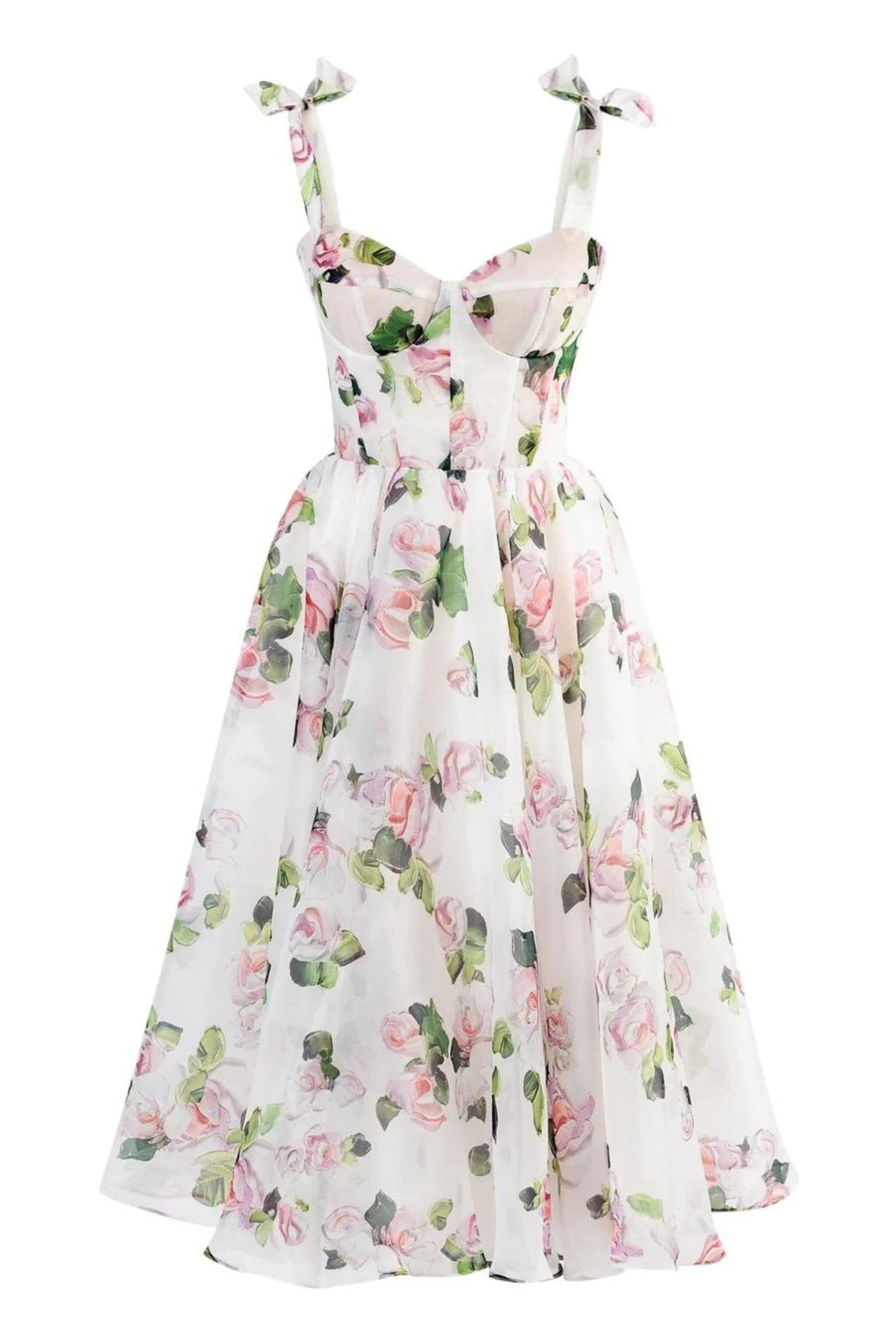Vestido Sofía Midi Floral sin Tirantes