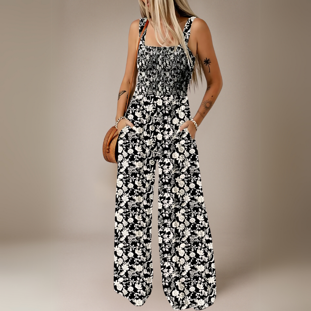 Mono Largo con Estampado Floral y Pierna Ancha