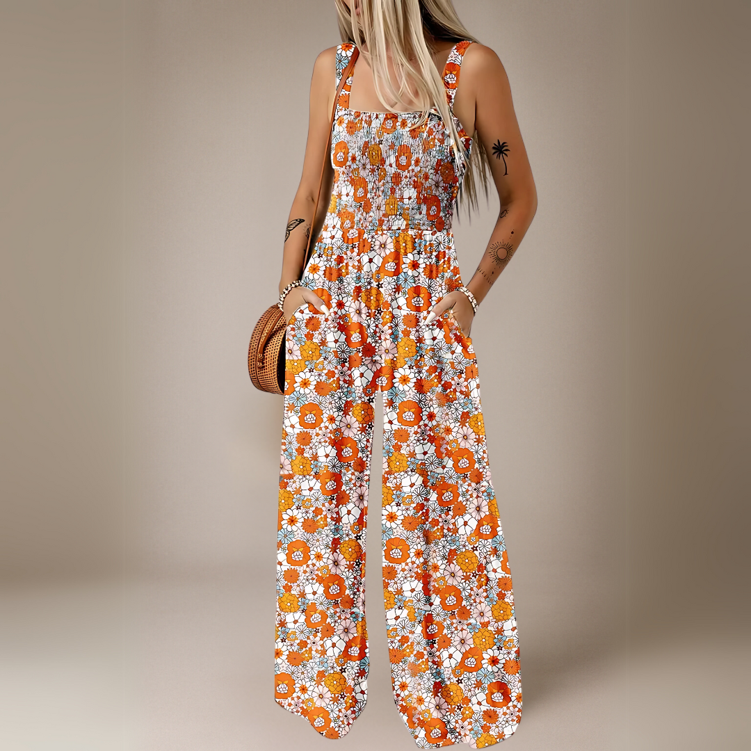 Mono Largo con Estampado Floral y Pierna Ancha