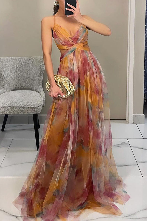 Vestido Maxi Elegante con Estampado y Cordones para Mujer | Look Sofisticado y Atemporal