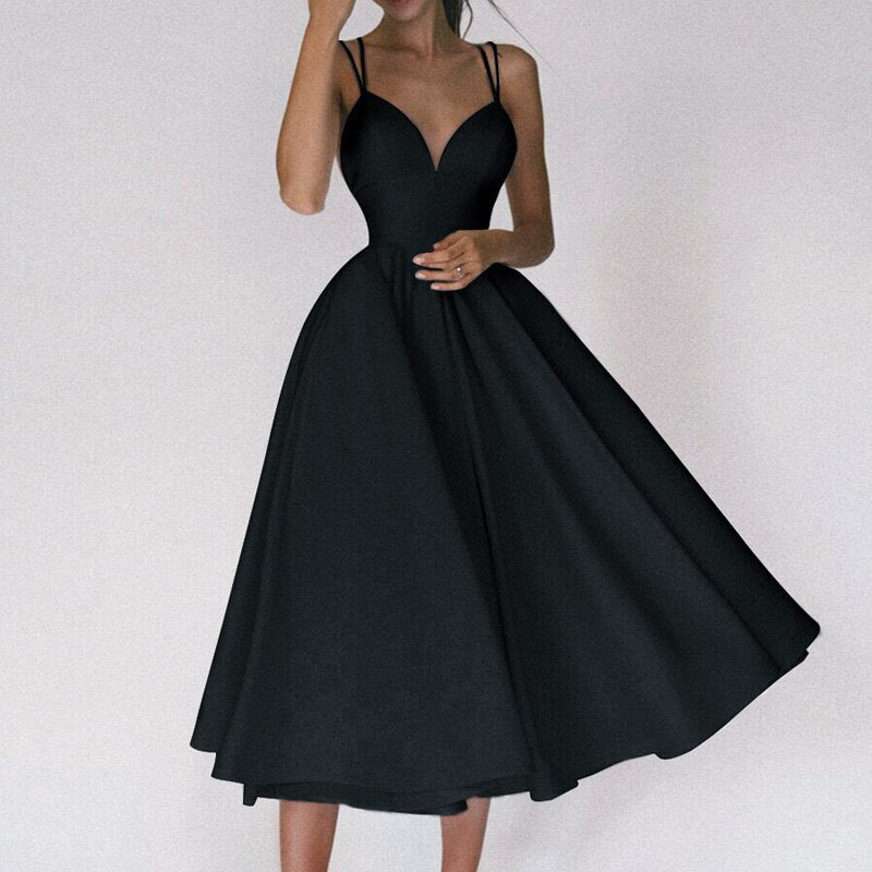 Vestido fluido con cuello en V