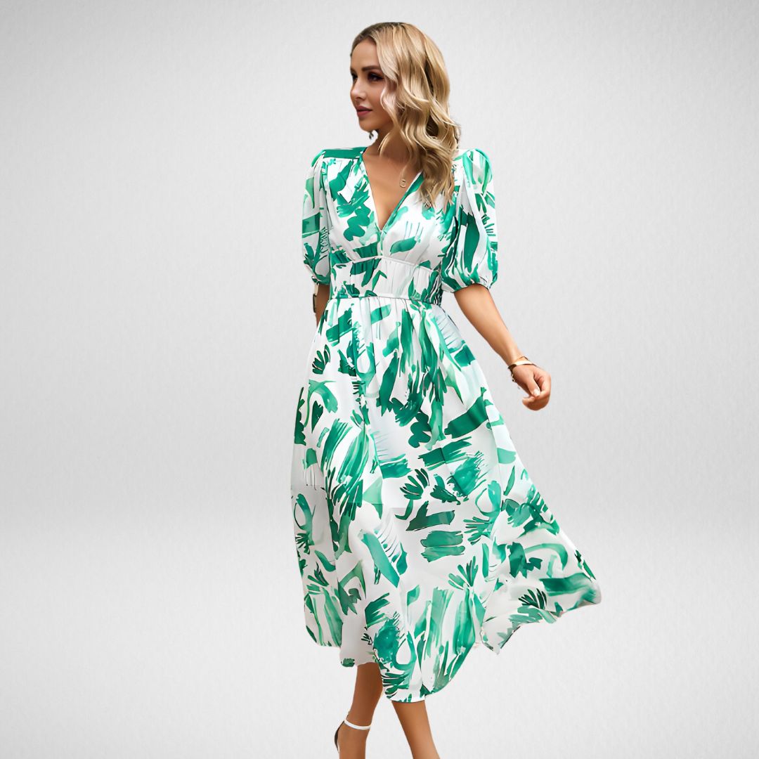 Cammie | Vestido Midi con Estampado Geométrico