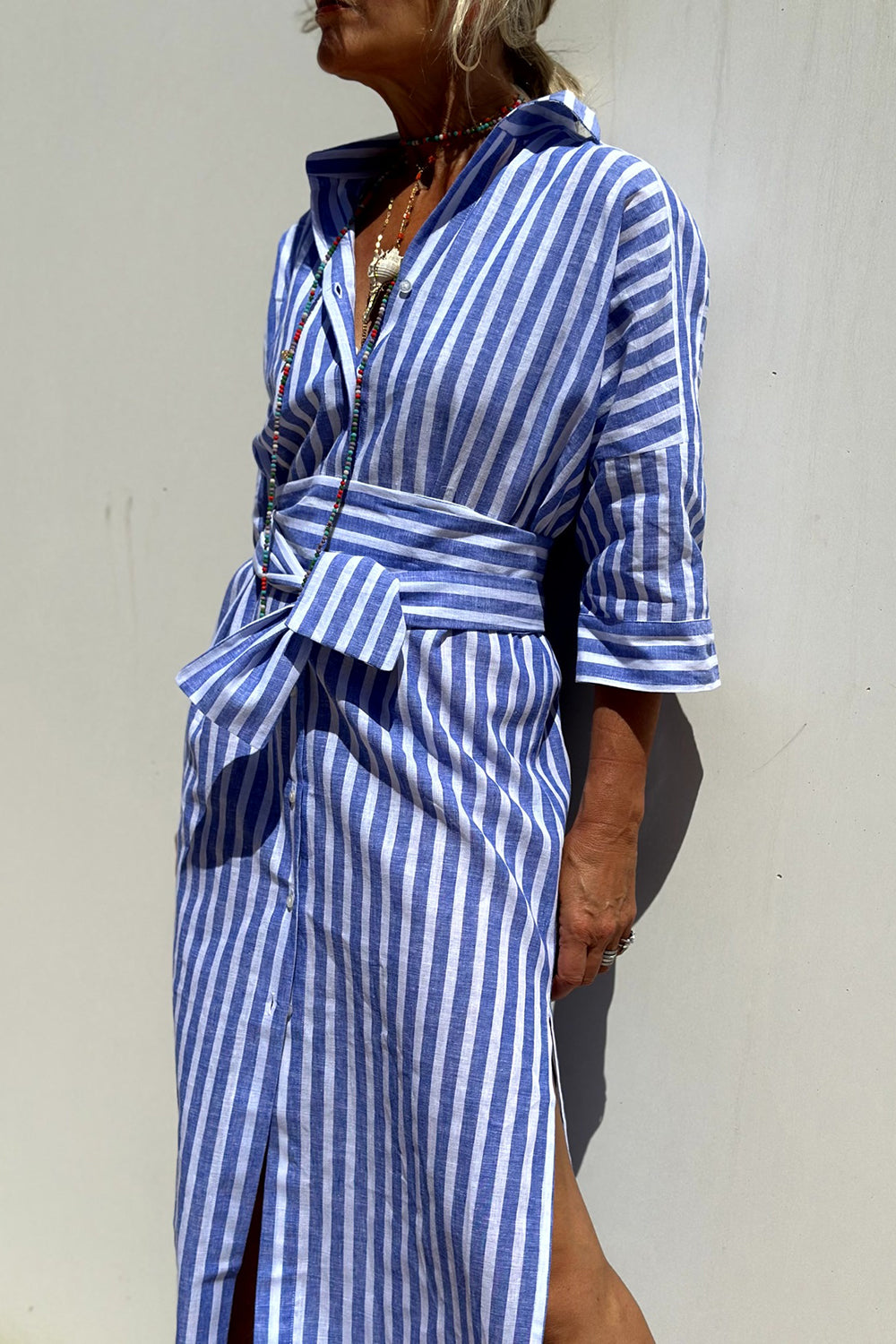 Sophia | Elegante vestido de camisa a rayas