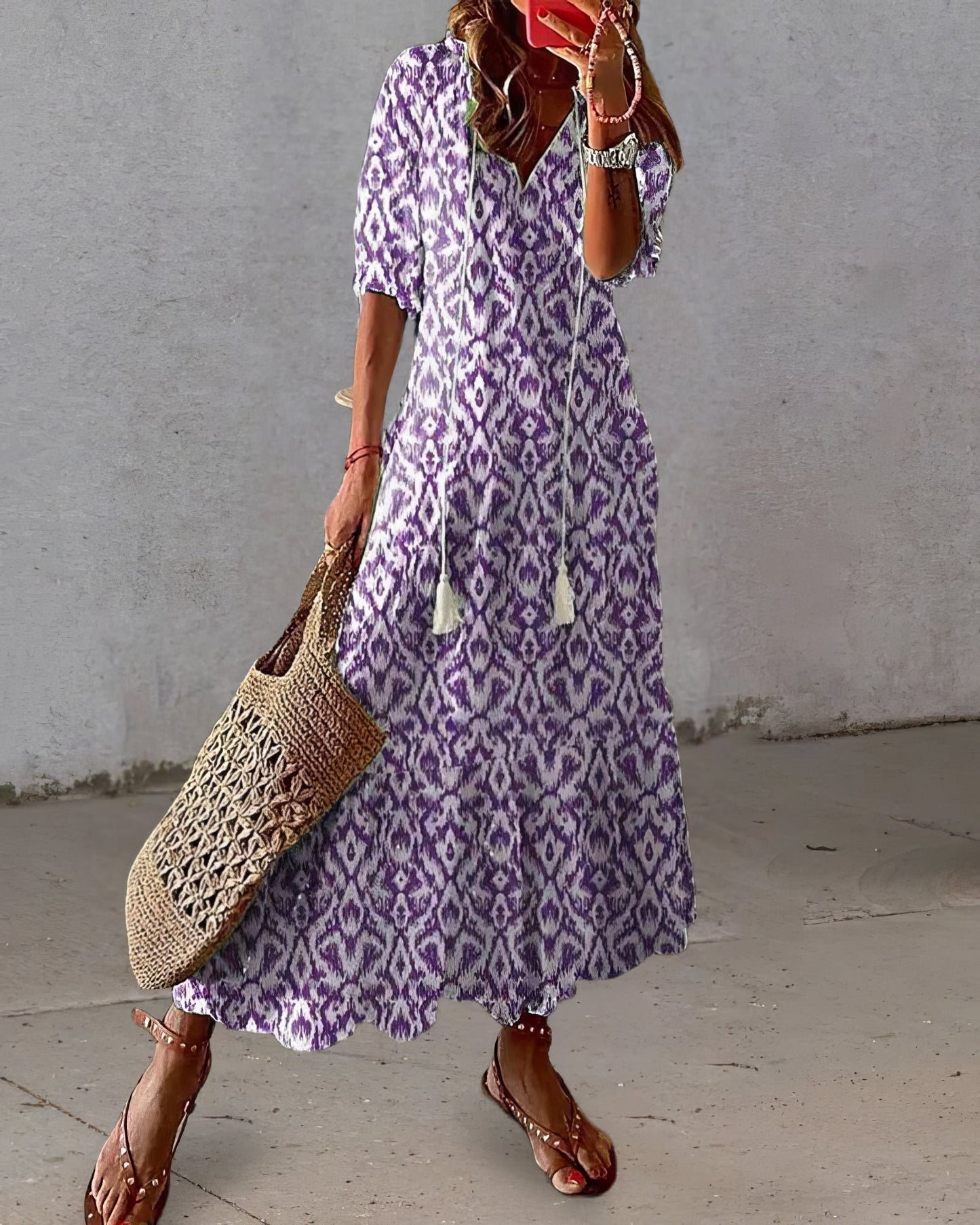 Boho Vestido con Cobertura para Abdomen - Estilo Elegante y Cómodo