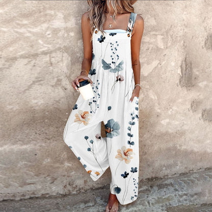 Apolline | Mono con tirantes de flores color marfil