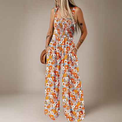 Mono Largo con Estampado Floral y Pierna Ancha