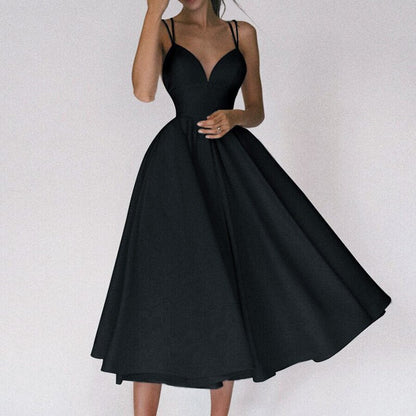 Vestido fluido con cuello en V