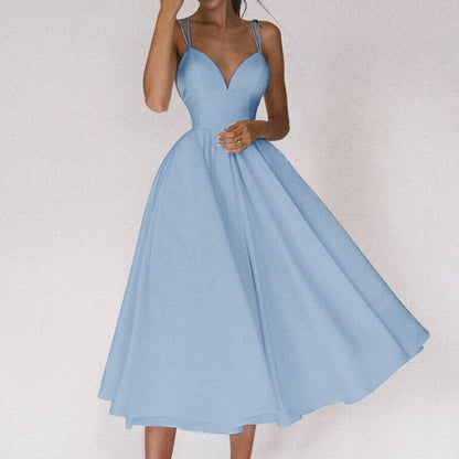 Vestido fluido con cuello en V