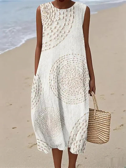 Vestido Oplena | Estampado Casual sin Mangas